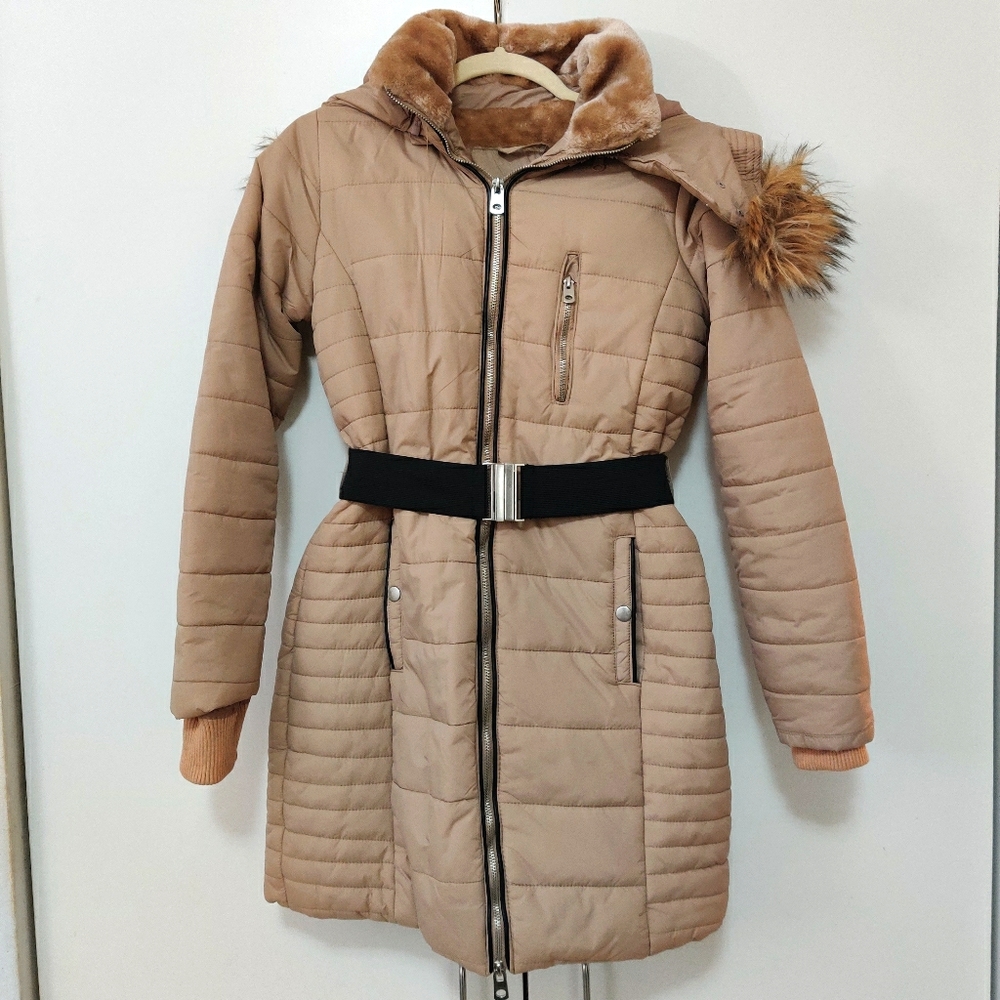 NWT Beige Fur-lined Jacket